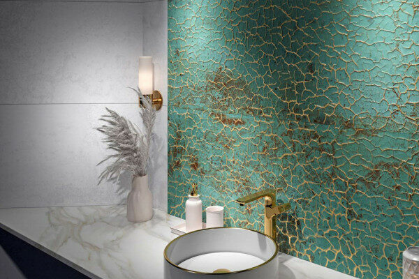 zinc-bano-elegante-con-azulejo-efecto-metal-verde-collection